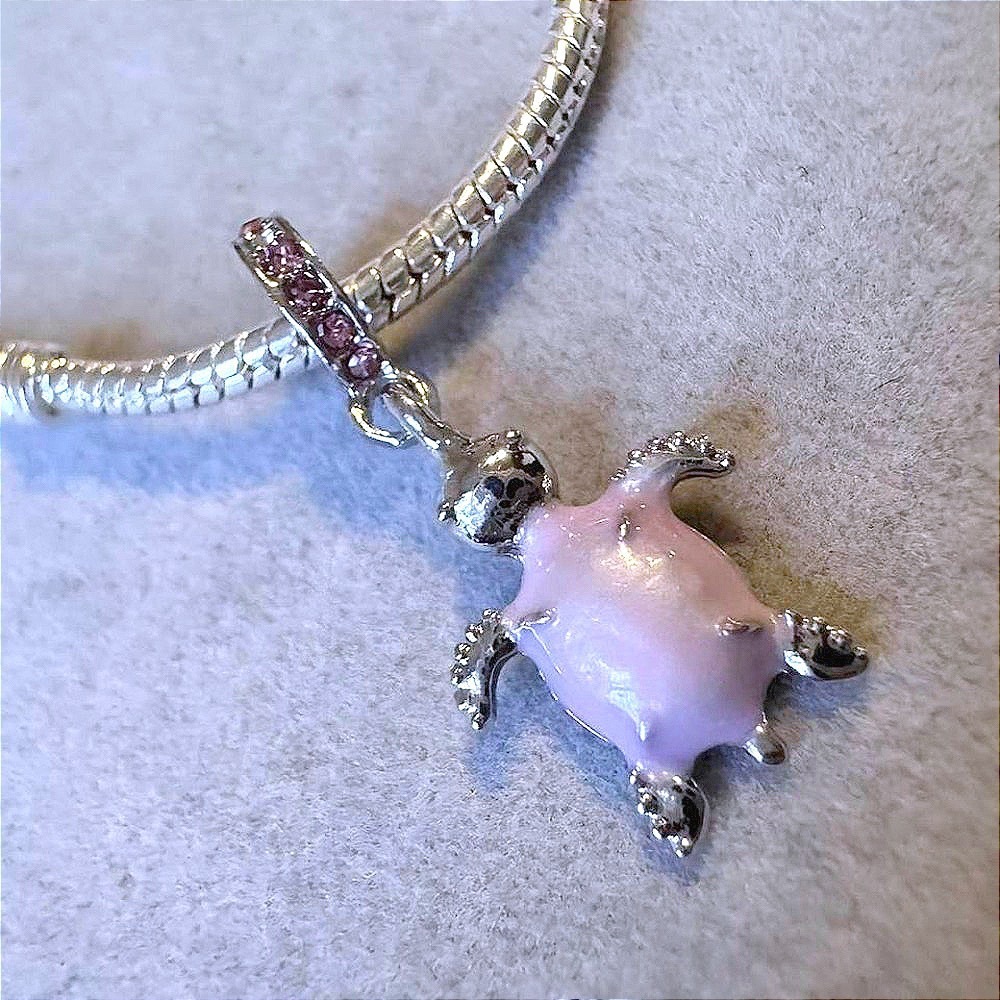 Pink Turtle‎ Dangle Charm fits PANDORA